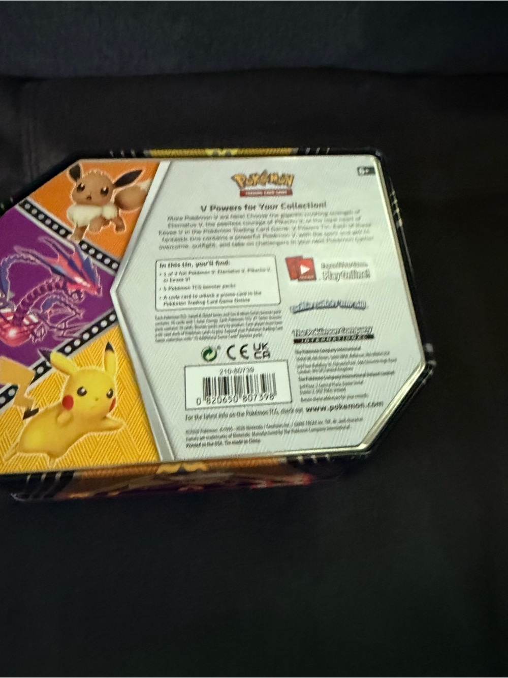 Pokemon Pink and Purple Steel Tin Featuring Skeletal Dragon Art - Picture 3 of 7